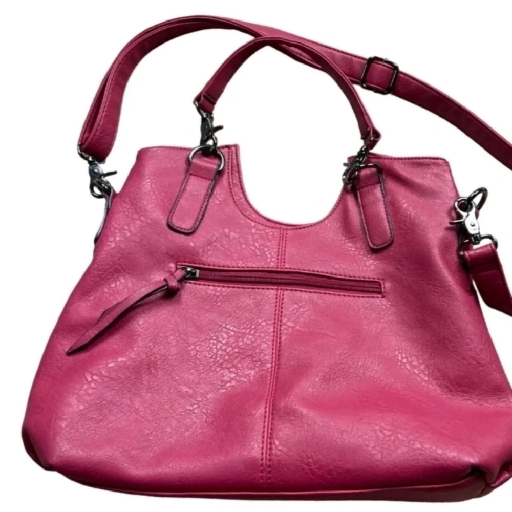 Black Rivet Pink Purse Coquette Vegan Faux Leather